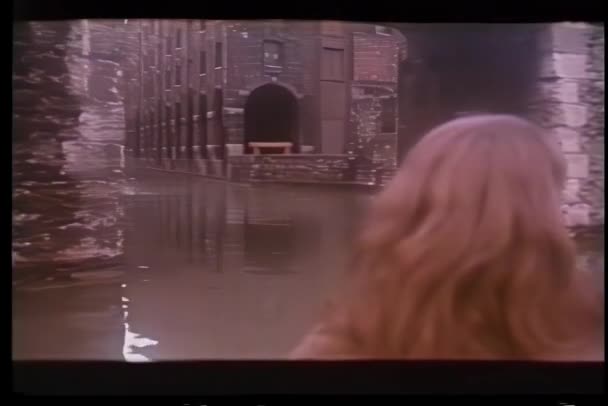 Widok Łodzi Pływających Kanał Wenecji — Wideo stockowe