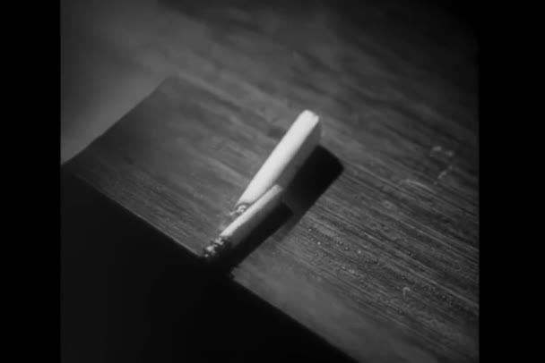 Čas Zániku Záběr Cigareta Hoří Popel — Stock video