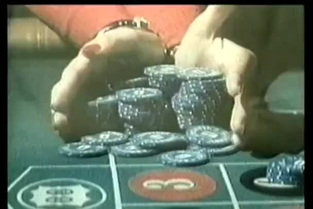 Close Placing Large Bet Roulette Table — Stock Video