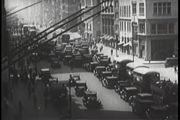 Lalu Lintas Sibuk Jalan New York City — Stok Video