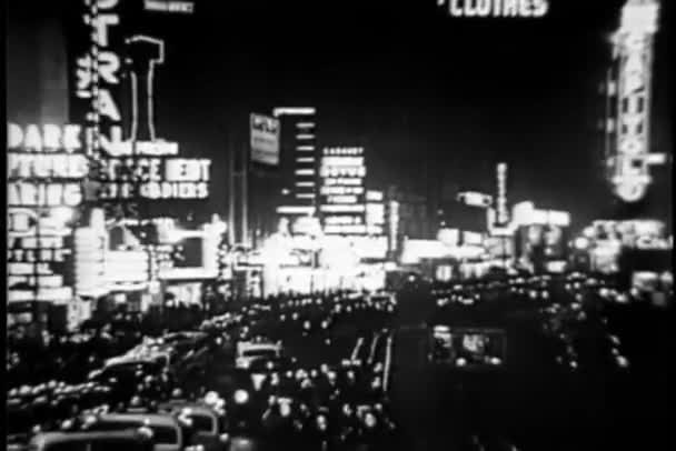 Times Square New York City 1930 Годы — стоковое видео