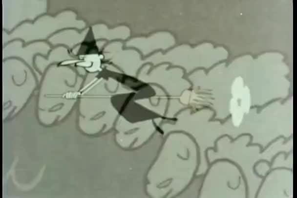 飞行扫帚的女巫 — 图库视频影像