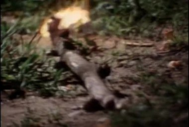 1980'lerde meşale yere ulaşmaya Closeup kadın eli