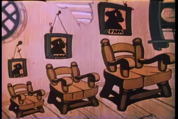 最小から最大に配置アニメーションの椅子 — ストック動画