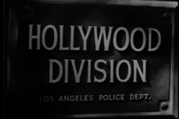 Närbild Los Angeles Polisen Skyltar — Stockvideo