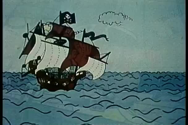 Barco Pirata Tocando Música — Vídeos de Stock