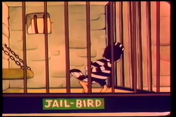 Animazione Colori Dei Cartoni Animati Uccello Prigione — Video Stock