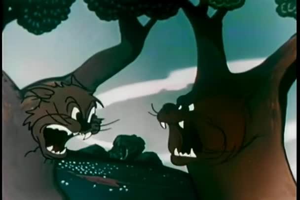 猫柳和山茱萸树着对方大喊 — 图库视频影像