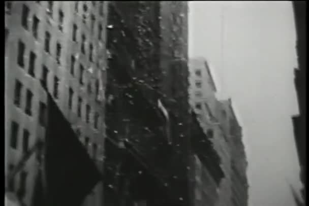 Montage Ticker Tape Parade New York City 1930S — Stock Video