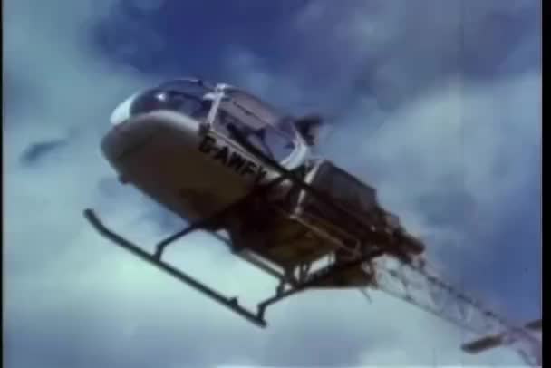 Pilot Landing Helicopter Heliport — Stock Video
