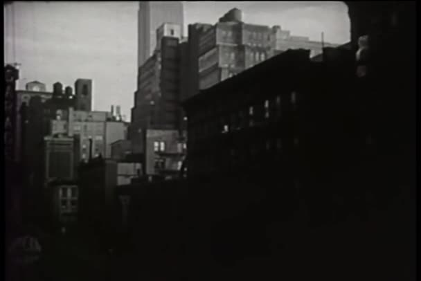 Empire State Building New York City Street 1940 — Αρχείο Βίντεο