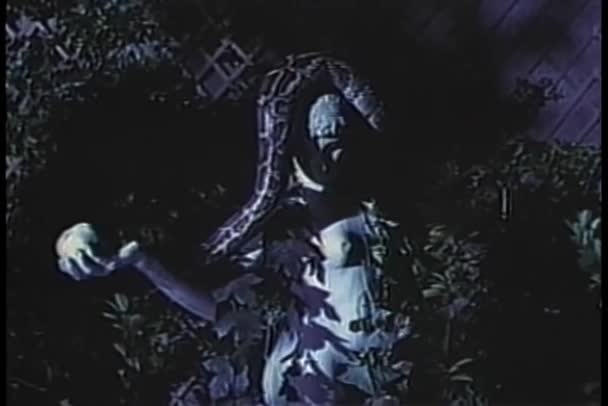 Boa Constrictor Χτυπούν Στα Ανοικτά Του Αγάλματος Βραχίονα — Αρχείο Βίντεο