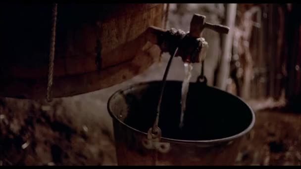 Вода Бочкового Крана Ведро 1970 — стоковое видео