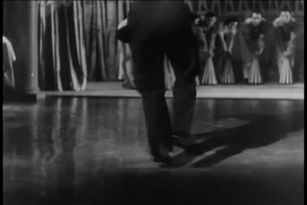 Man Tap Dancing Nightclub 1940S — Stock Video