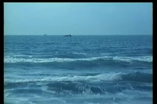 Okyanusa Bakarak Sahilde Duran Asker Uzaklaştır — Stok video