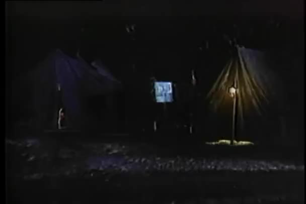 Campsite Night Retro Footage — Stock Video