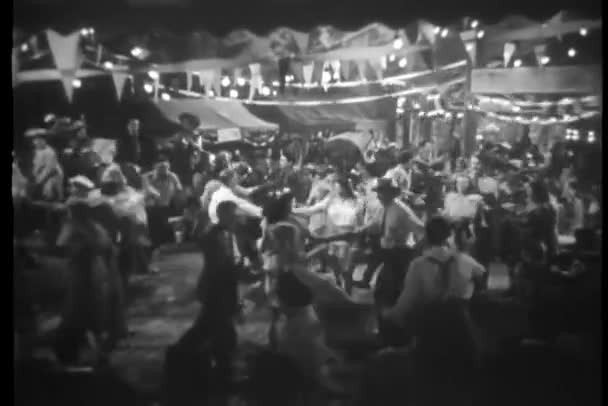 Wide Shot People Dancing State Fair — Stock Video