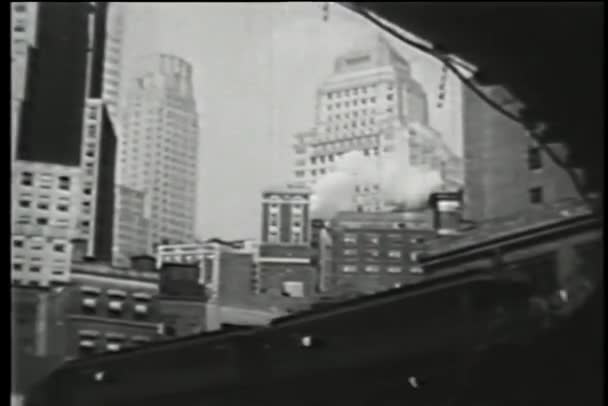 Förhöjda Tunnelbanan New York City 1930 Talet — Stockvideo
