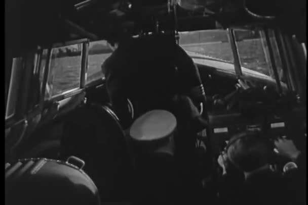 Zadní Pohled Hydroplán Pilot Pilot Svých Křesel — Stock video