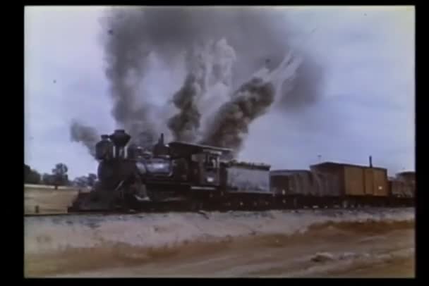 Explosión Cerca Locomotora Movimiento — Vídeos de Stock