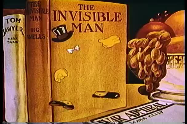 Copertina Del Libro Uomo Invisibile Che Prende Vita — Video Stock