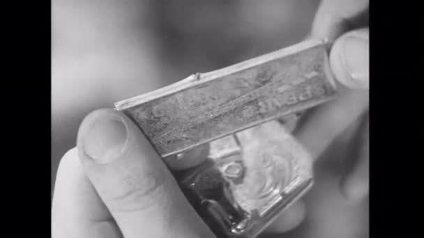 Closeup Man Rotating Broken Harmonica Part 1930 — Vídeo de Stock
