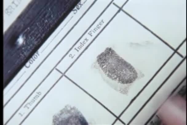 Close Person Being Fingerprinted — Stock Video