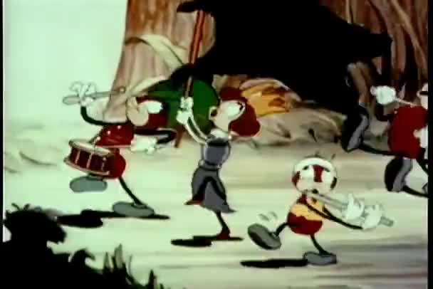 Animacja Kreskówek Orkiestra Marszowa Mrówek — Wideo stockowe