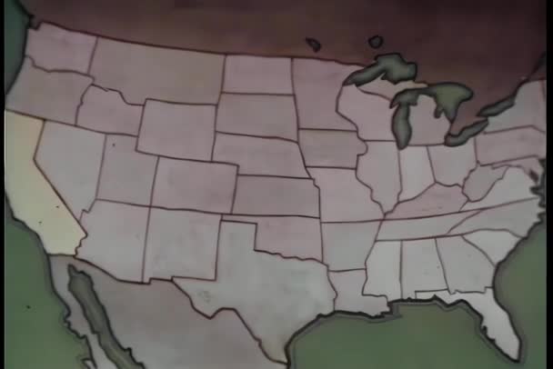 Fade California Gold Rush Map — Stok Video