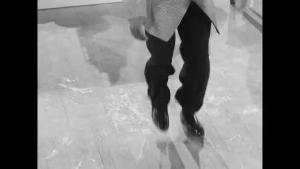 Low Angle View Tap Dancer Slick Moves 1950S — Stock Video
