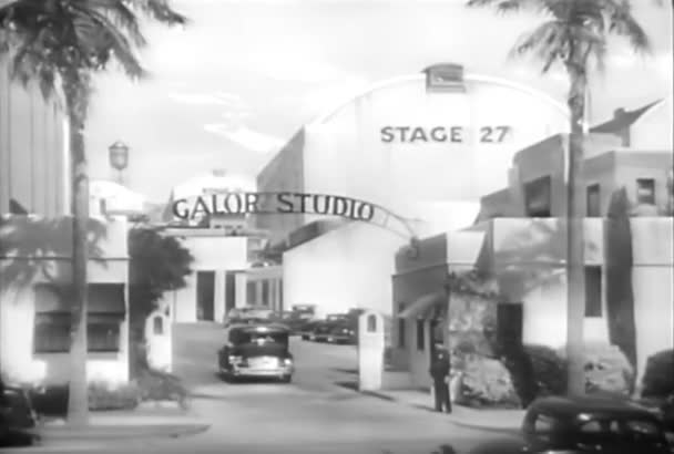 Szeroki Strzał Samochodem Partii Film Studio 1930 Roku — Wideo stockowe