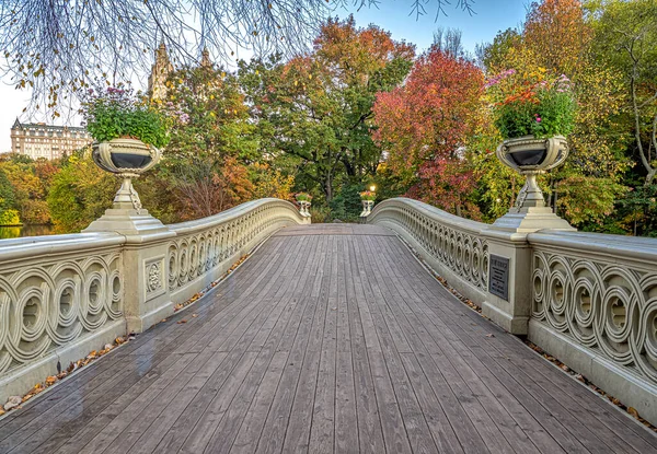 Bow Bridge Central Park Nova York Final Outono — Fotografia de Stock