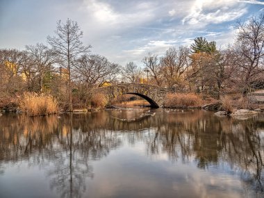 Gapstow Bridge in Central Park  in late winter early spring