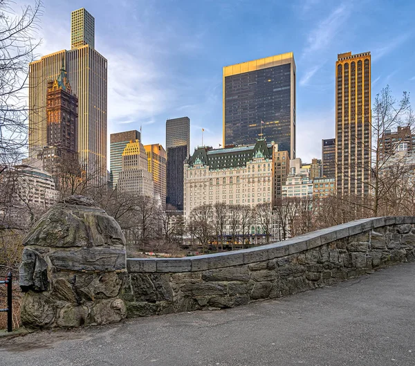 Gapstow Bridge Central Park Late Winter Early Spring — Foto Stock