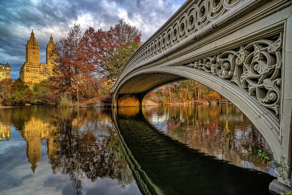 Bow Bridge Central Park New York City Late Autumn Early — Stockfoto