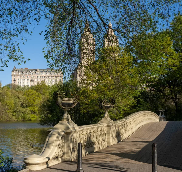 Puente Proa Central Park Nueva York Principios Primavera Mañana Con — Foto de Stock