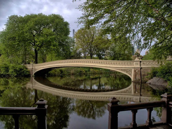 Bow Bridge Central Park New York City Het Late Voorjaar — Stockfoto