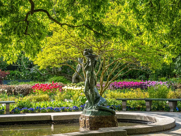 Conservatory Garden Formell Trädgård Nordöstra Hörnet Central Park New York — Stockfoto
