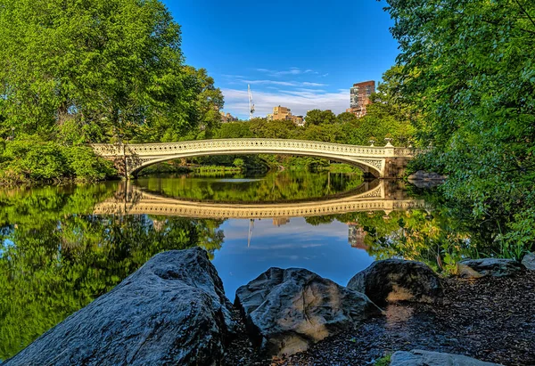 Pruva Köprüsü Central Park New York Bahar Sabahı Geç Saatlerde — Stok fotoğraf