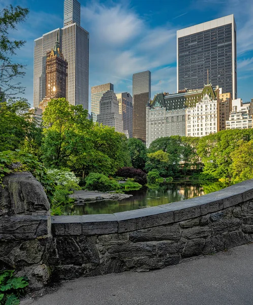 Gapstow Bridge Central Park Sen Vår Tidigt Morgonen — Stockfoto