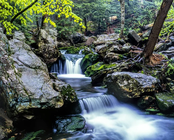 Hösten Vid Swift Floden New Hampshire Litet Vattenfall — Stockfoto