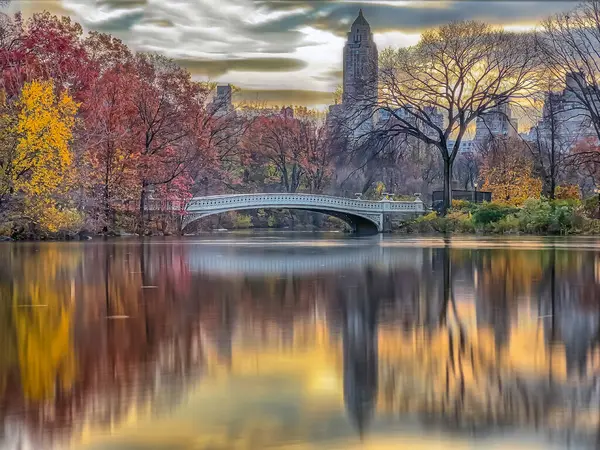 Pruva köprüsü, Central Park, New York Sonbaharda