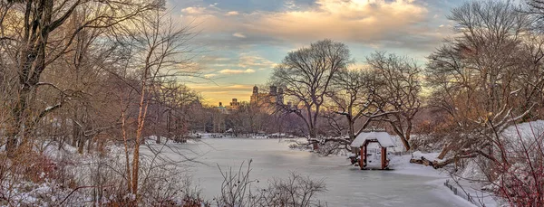 Central Park New York City Wagner Koyu Kar Fırtınasından Sonra — Stok fotoğraf