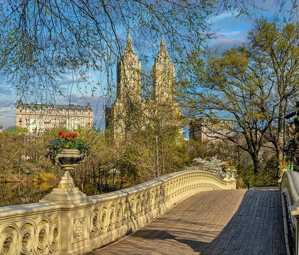 Bow Bridge Central Park New York City Early Spring Morning — Stock Photo, Image