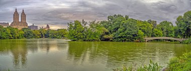 Bow Köprüsü, Central Park, New York Yazın sonlarında sabahın erken saatlerinde