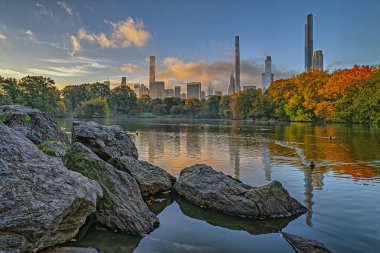 At he lake in Central Park, New York City, Manhattan clipart