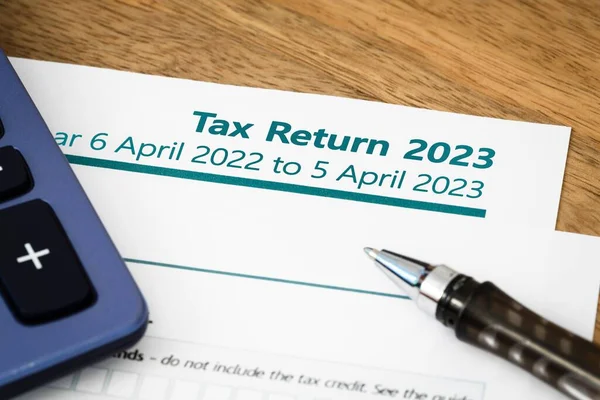 Hmrc Самооцінка Прибутку Податкове Повернення Форми 2023 Стокове Зображення