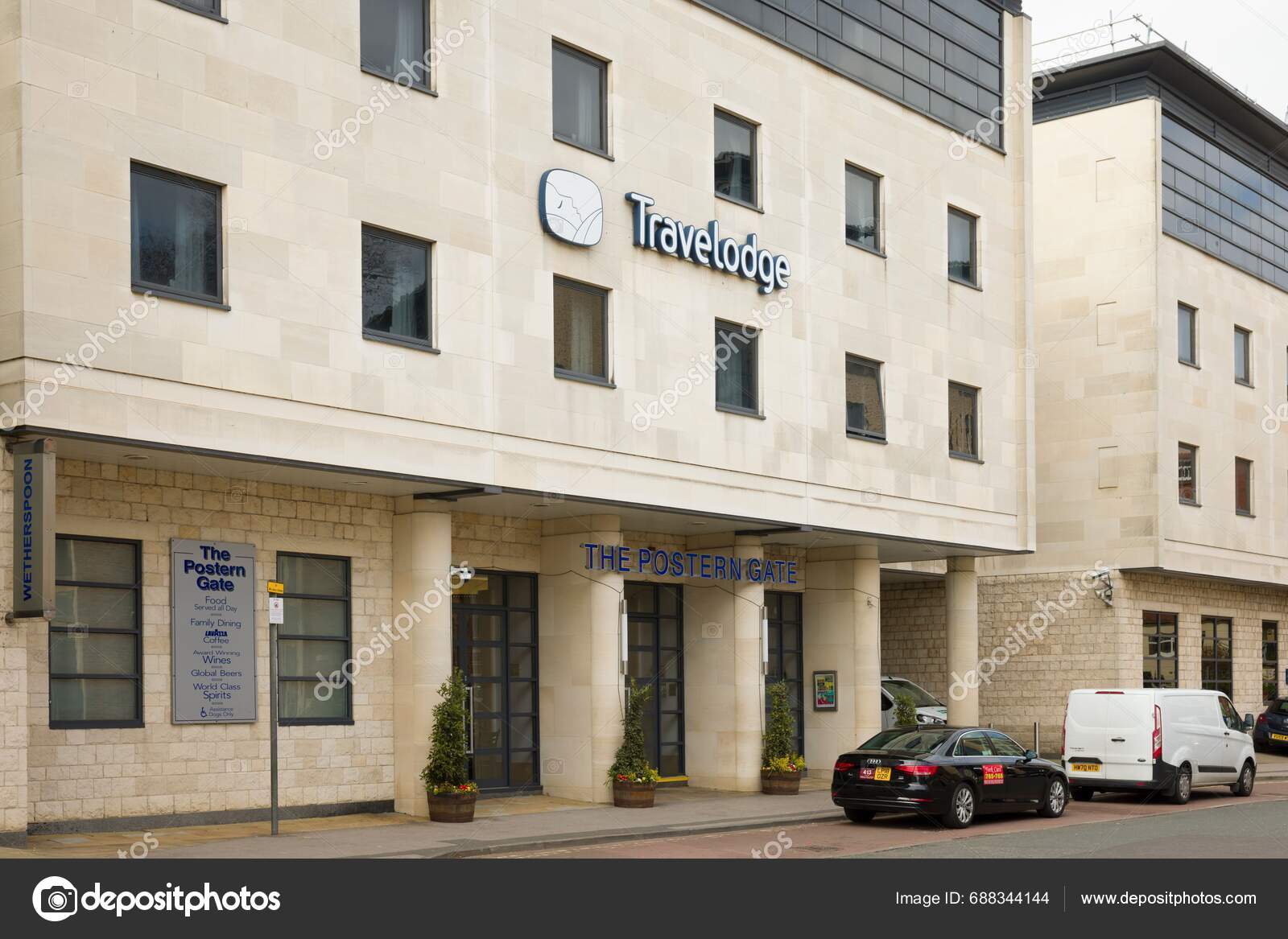 York April 2023 Exterior Travelodge Hotel Building York Stock