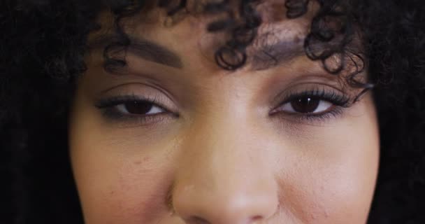 Ritratto Donna Affari Afroamericana Che Guarda Macchina Fotografica Rallentatore Affari — Video Stock