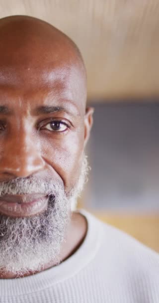 Vertical Video Portrait Happy Senior African American Man Spending Time — Wideo stockowe